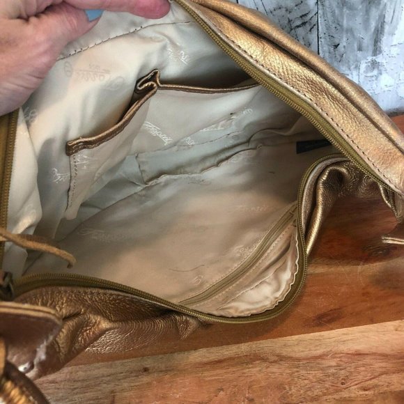 Fossil leather gold hobo purse - Picture 7 of 10